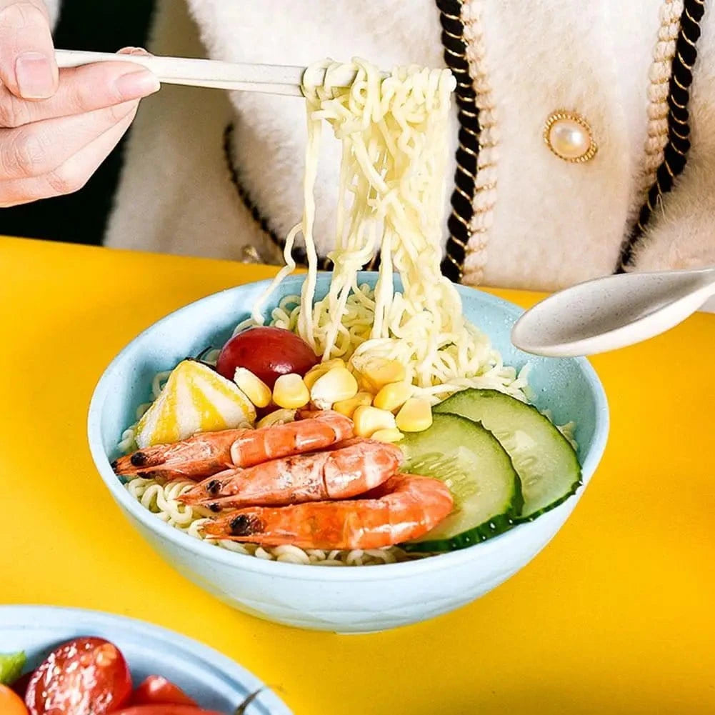 Eco - Bowl, With Tableware Large Capacity Environmentally Friendly Wheat Straw Draining Water Bowl Handle Anti - scalding - KitchenKlout
