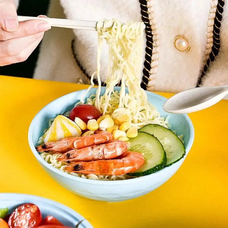 Eco - Bowl, With Tableware Large Capacity Environmentally Friendly Wheat Straw Draining Water Bowl Handle Anti - scalding - KitchenKlout