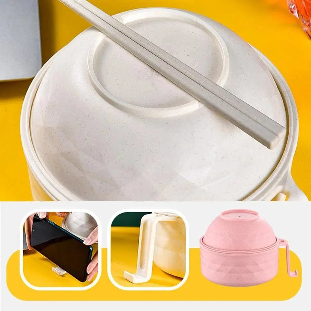 Eco - Bowl, With Tableware Large Capacity Environmentally Friendly Wheat Straw Draining Water Bowl Handle Anti - scalding - KitchenKlout