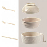 Eco - Bowl, With Tableware Large Capacity Environmentally Friendly Wheat Straw Draining Water Bowl Handle Anti - scalding - KitchenKlout
