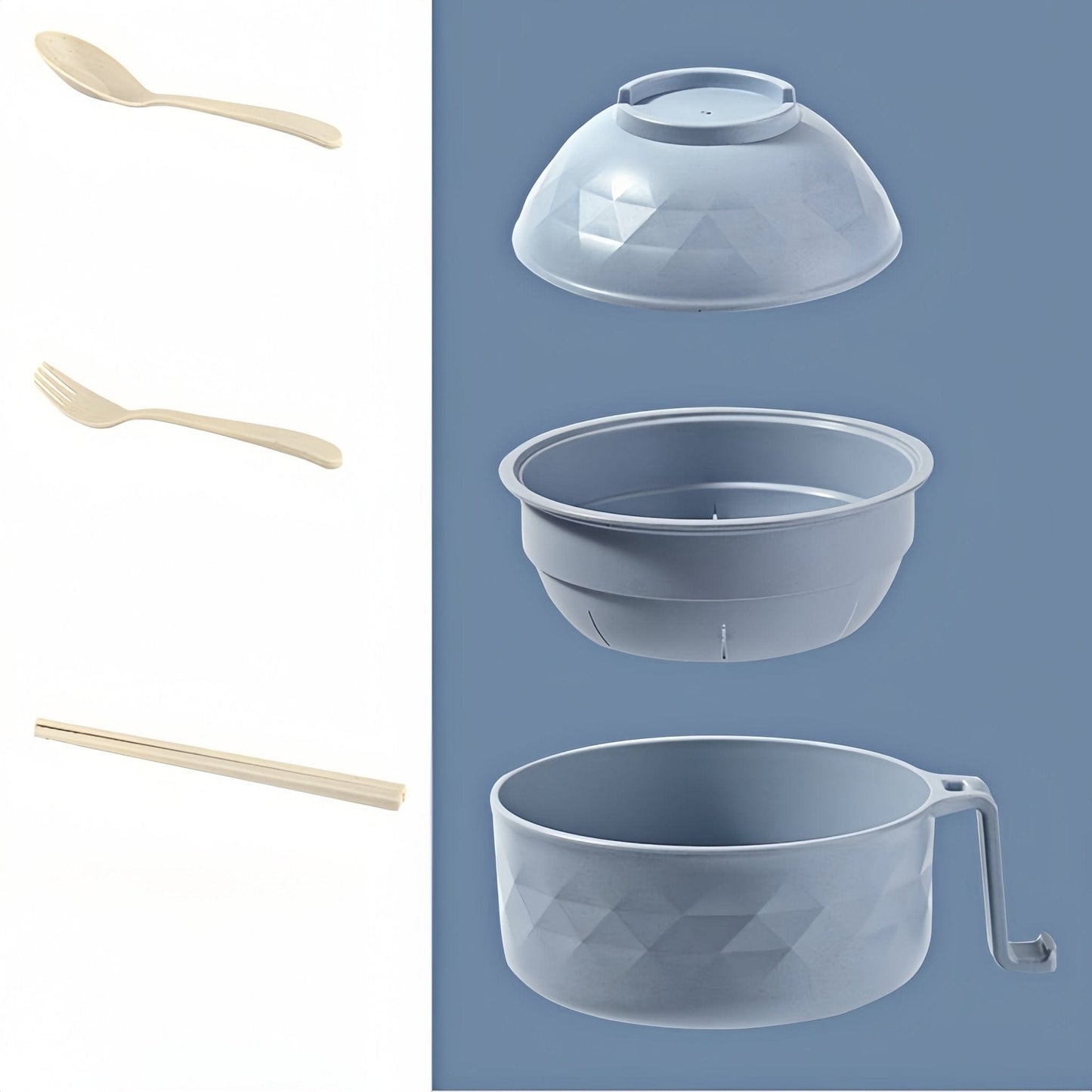 Eco - Bowl, With Tableware Large Capacity Environmentally Friendly Wheat Straw Draining Water Bowl Handle Anti - scalding - KitchenKlout