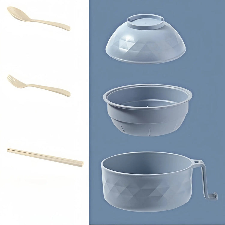 Eco - Bowl, With Tableware Large Capacity Environmentally Friendly Wheat Straw Draining Water Bowl Handle Anti - scalding - KitchenKlout