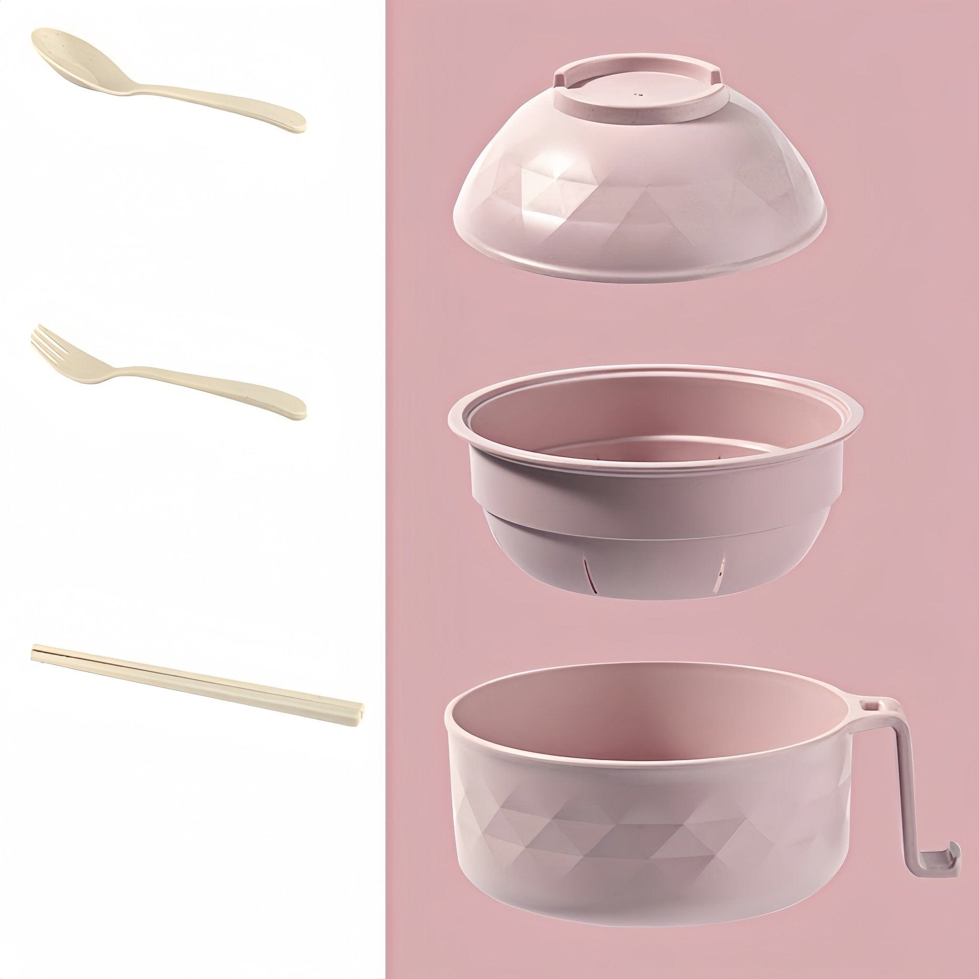 Eco - Bowl, With Tableware Large Capacity Environmentally Friendly Wheat Straw Draining Water Bowl Handle Anti - scalding - KitchenKlout