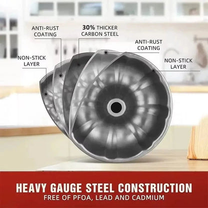 Fluted Tube Cake Pans - Carbon Steel Baking Mold | KitchenKlout