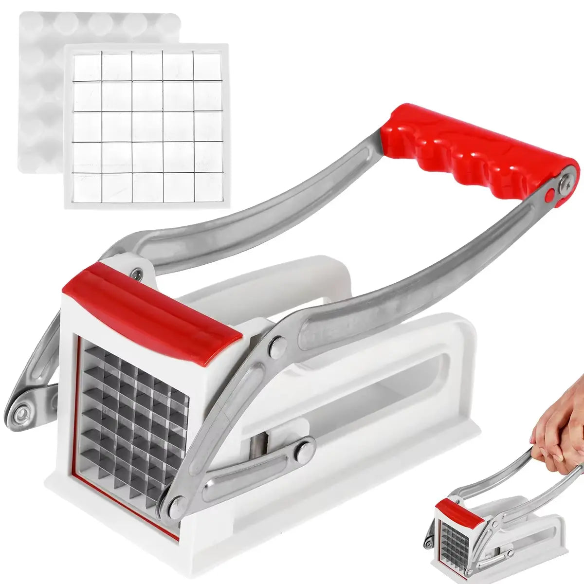 French Fry Cutter, Potato Slicer - Stainless Steel Manual Prep Tool