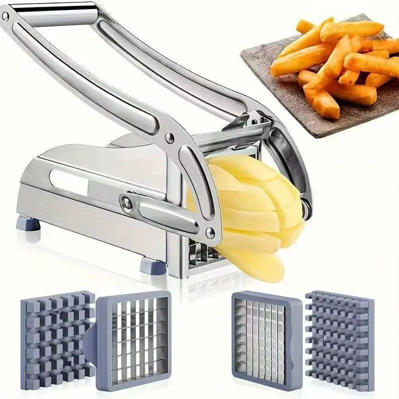 French Fry Cutter, Potato Slicer - Stainless Steel Manual Prep Tool