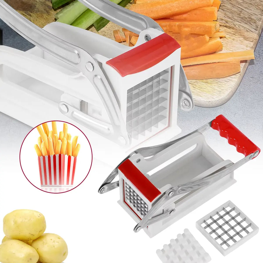 French Fry Cutter, Potato Slicer - Stainless Steel Manual Prep Tool