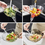 Fruit & Vegetable Washing Drain Basket - Clear Colander, Multifunction