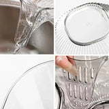 Fruit & Vegetable Washing Drain Basket - Clear Colander, Multifunction