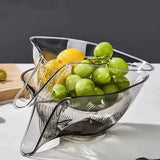 Fruit & Vegetable Washing Drain Basket - Clear Colander, Multifunction