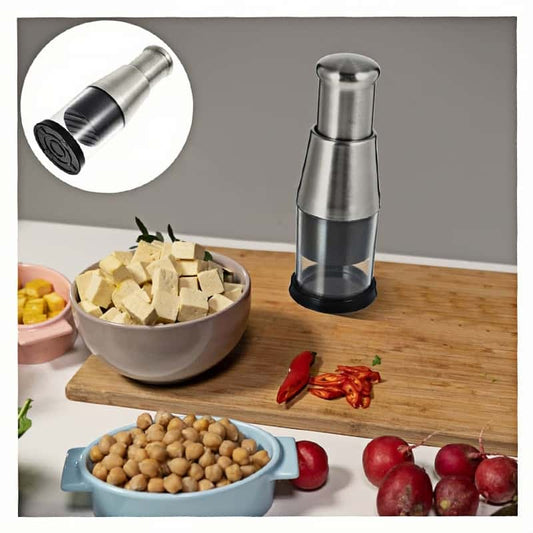 Garlic Chopper Stainless Steel Garlic Cutter Multifunctional Manual Chopping Tool For Vegetables Cutter Meat Grinders Kitchen - KitchenKlout