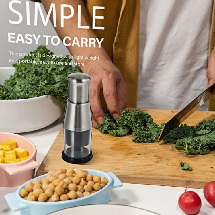 Garlic Chopper Stainless Steel Garlic Cutter Multifunctional Manual Chopping Tool For Vegetables Cutter Meat Grinders Kitchen - KitchenKlout
