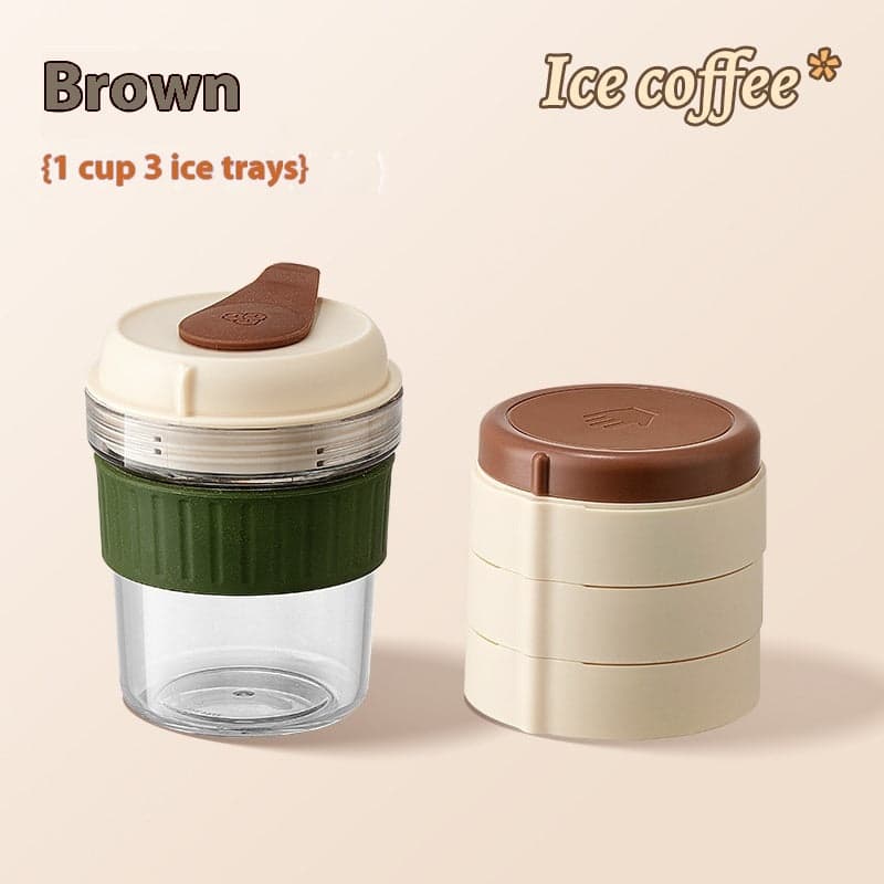 Iced Brew Coffee Cup With Ice Cube Tray Kitchen Accessories