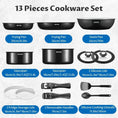 Induction Cookware with Healthy Ceramic Coating, Nonstick Pots and Pans Set 13pcs with Detachable Handles - KitchenKlout