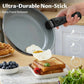 Induction Cookware with Healthy Ceramic Coating, Nonstick Pots and Pans Set 13pcs with Detachable Handles - KitchenKlout