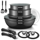 Induction Cookware with Healthy Ceramic Coating, Nonstick Pots and Pans Set 13pcs with Detachable Handles - KitchenKlout