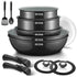 Induction Cookware with Healthy Ceramic Coating, Nonstick Pots and Pans Set 13pcs with Detachable Handles - KitchenKlout
