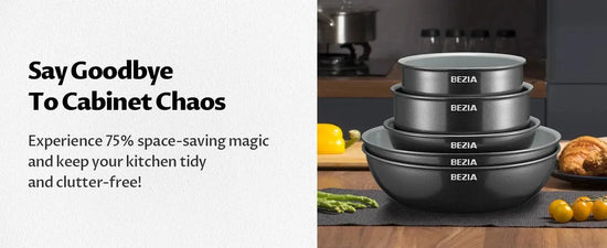 Induction Cookware with Healthy Ceramic Coating, Nonstick Pots and Pans Set 13pcs with Detachable Handles - KitchenKlout