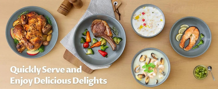 Induction Cookware with Healthy Ceramic Coating, Nonstick Pots and Pans Set 13pcs with Detachable Handles - KitchenKlout