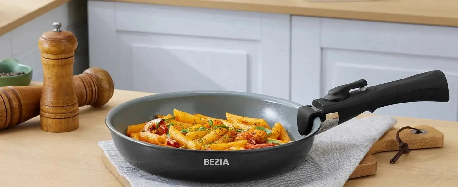 Induction Cookware with Healthy Ceramic Coating, Nonstick Pots and Pans Set 13pcs with Detachable Handles - KitchenKlout