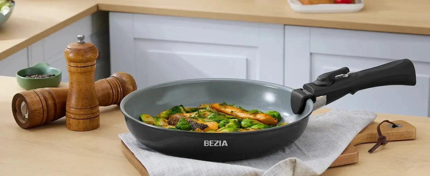 Induction Cookware with Healthy Ceramic Coating, Nonstick Pots and Pans Set 13pcs with Detachable Handles - KitchenKlout