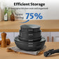 Induction Cookware with Healthy Ceramic Coating, Nonstick Pots and Pans Set 13pcs with Detachable Handles - KitchenKlout