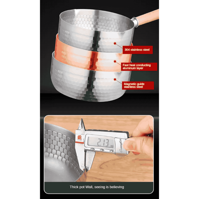 Japanese Snowflake Pot – 304 Stainlees Steel Hammered Pattern