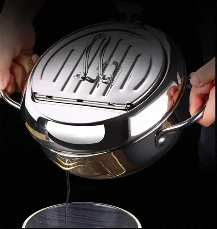 japanese stainless steel deep fry pot tempura fryer