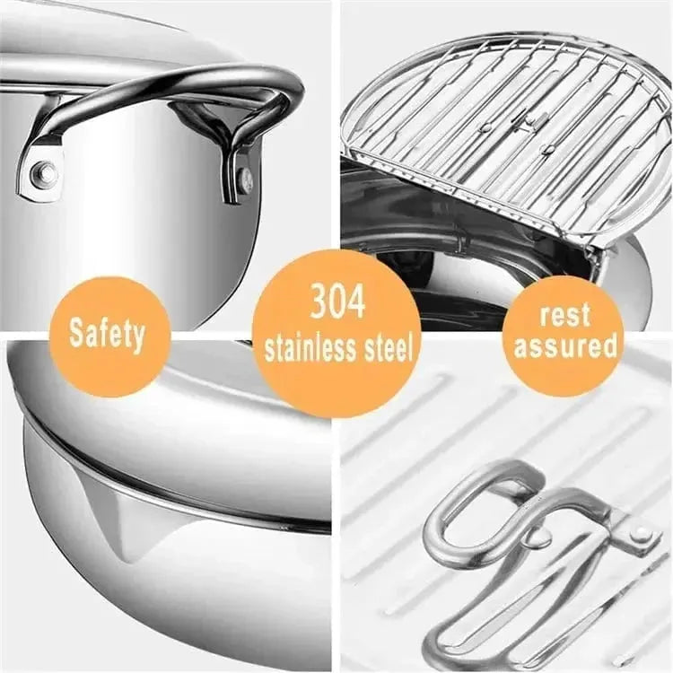japanese stainless steel deep fry pot tempura fryer