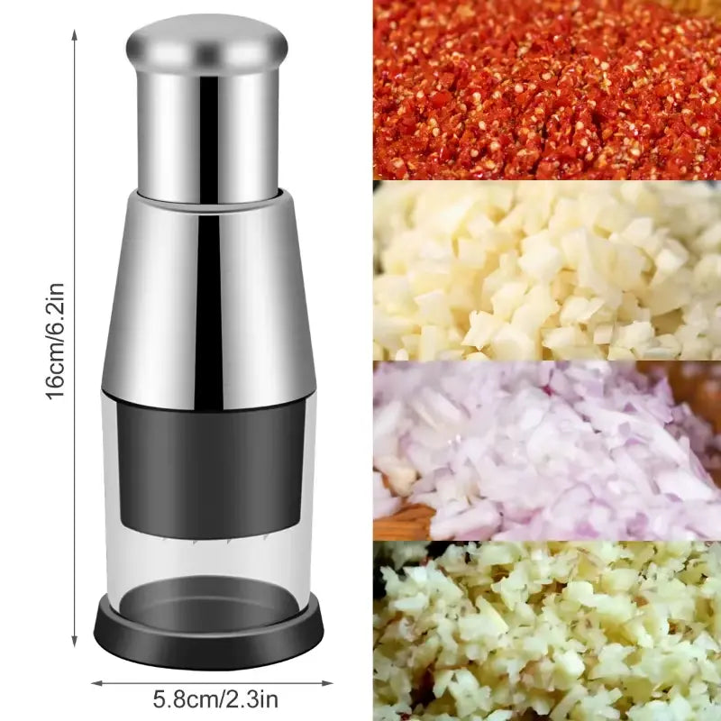 Manual Garlic Chopper & Food Processor - Mini Tool For Kitchen Prep