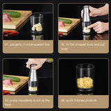 Manual Garlic Chopper & Food Processor - Mini Tool For Kitchen Prep