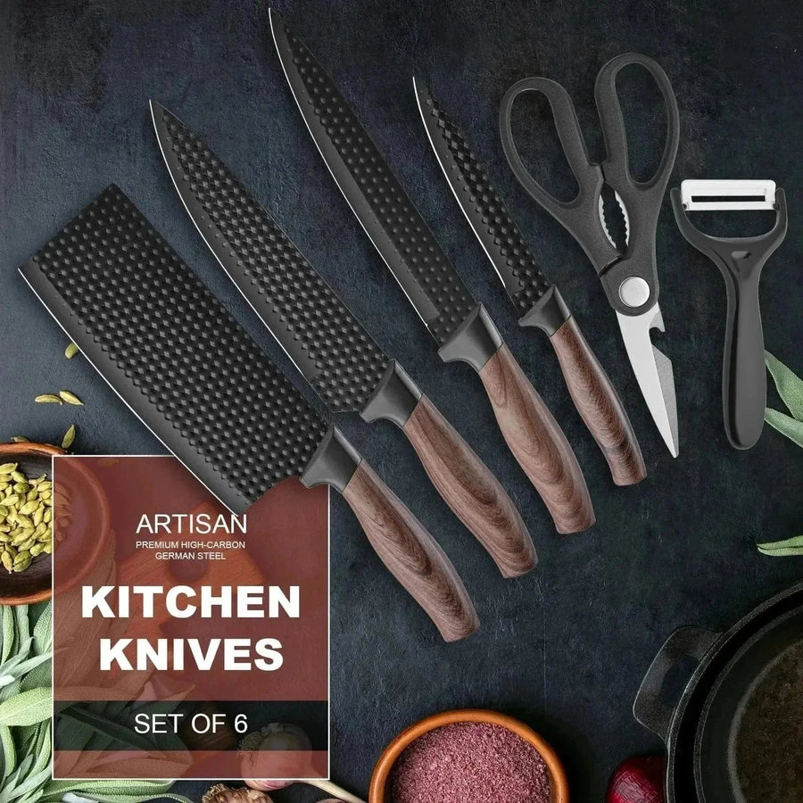 Matte Black Chef's Knife Set – 3pc or 6pc Pro Knives