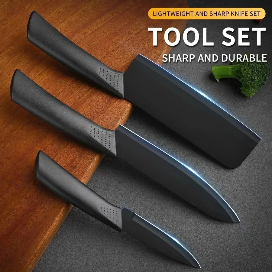 Matte Black Chef's Knife Set – 3pc or 6pc Pro Knives