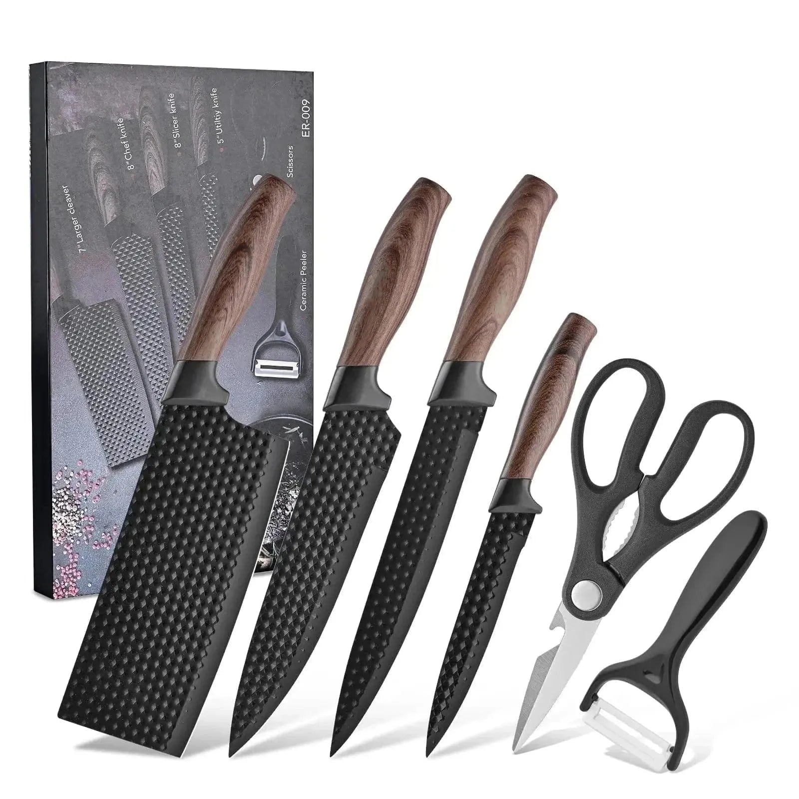 Matte Black Chef's Knife Set – 3pc or 6pc Pro Knives