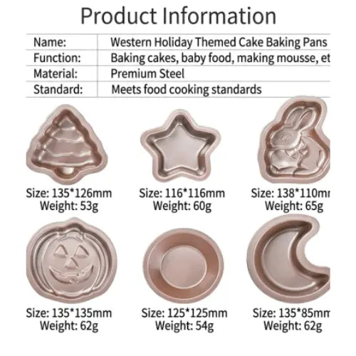 Mini Baking Pan | Choose Your Shape | Ghost, Pumpkin, Rabbit & More | KitchenKlout Bakeware