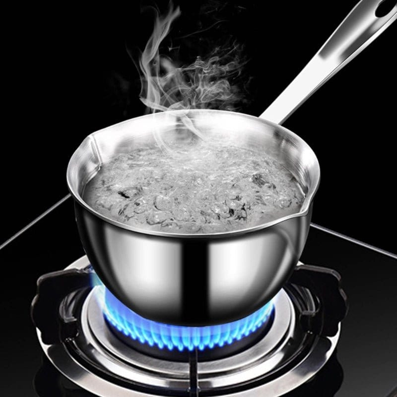 Mini Stainless Steel Cooking Saucepan, Long Handle, Handy Frying Pot, Durable Cooking Pot, Kitchen Milk Pot, Durable - KitchenKlout