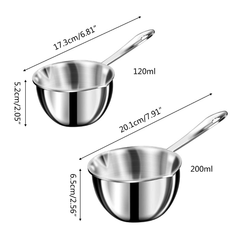 Mini Stainless Steel Cooking Saucepan, Long Handle, Handy Frying Pot, Durable Cooking Pot, Kitchen Milk Pot, Durable - KitchenKlout
