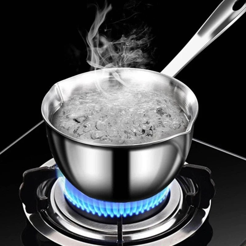 Mini Stainless Steel Cooking Saucepan, Long Handle, Handy Frying Pot, Durable Cooking Pot, Kitchen Milk Pot, Durable - KitchenKlout
