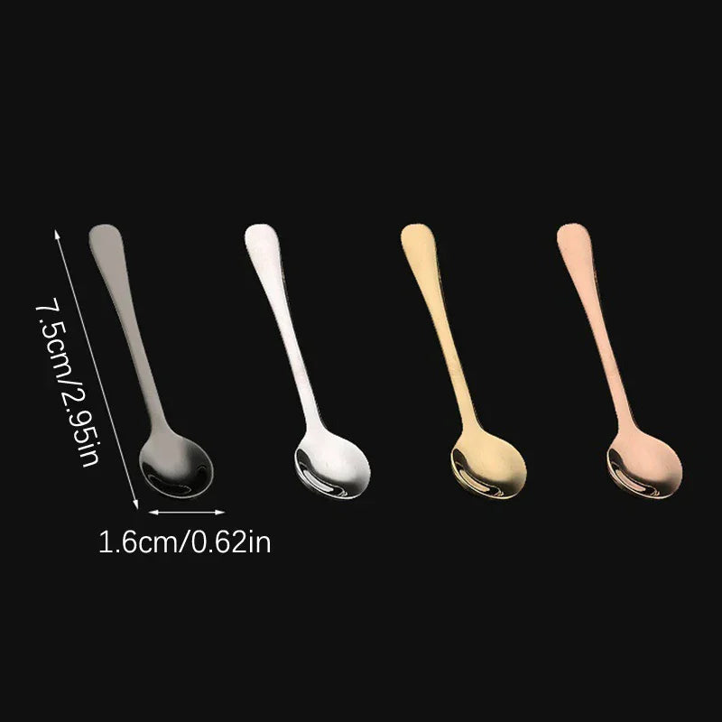 Mini Stainless Steel Spoon - 7.5 cm Versatile Tiny Spoon for Cooking & Serving
