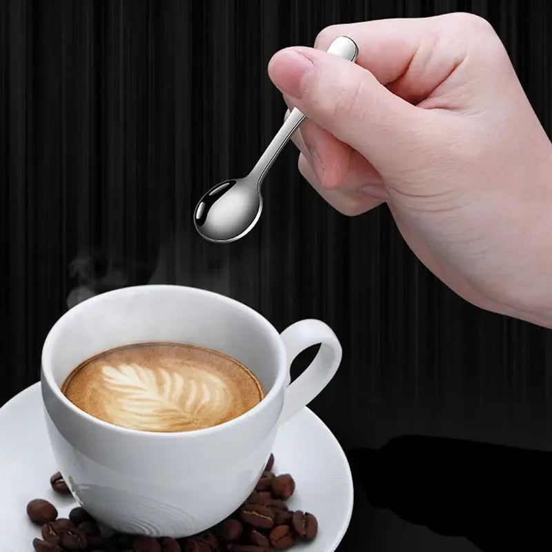 Mini Stainless Steel Spoon - 7.5 cm Versatile Tiny Spoon for Cooking & Serving