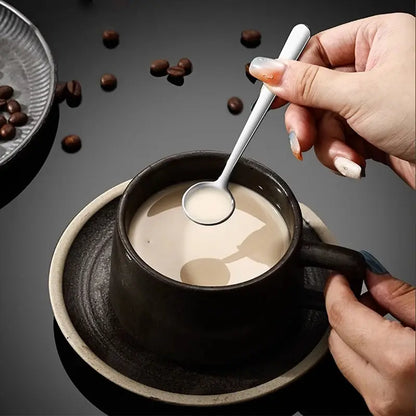 Mini Stainless Steel Spoon - 7.5 cm Versatile Tiny Spoon for Cooking & Serving
