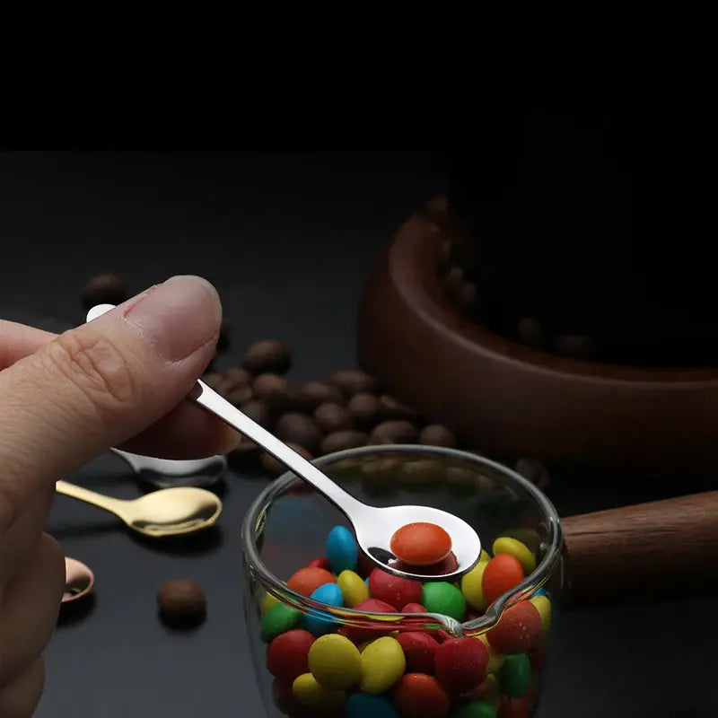 Mini Stainless Steel Spoon - 7.5 cm Versatile Tiny Spoon for Cooking & Serving