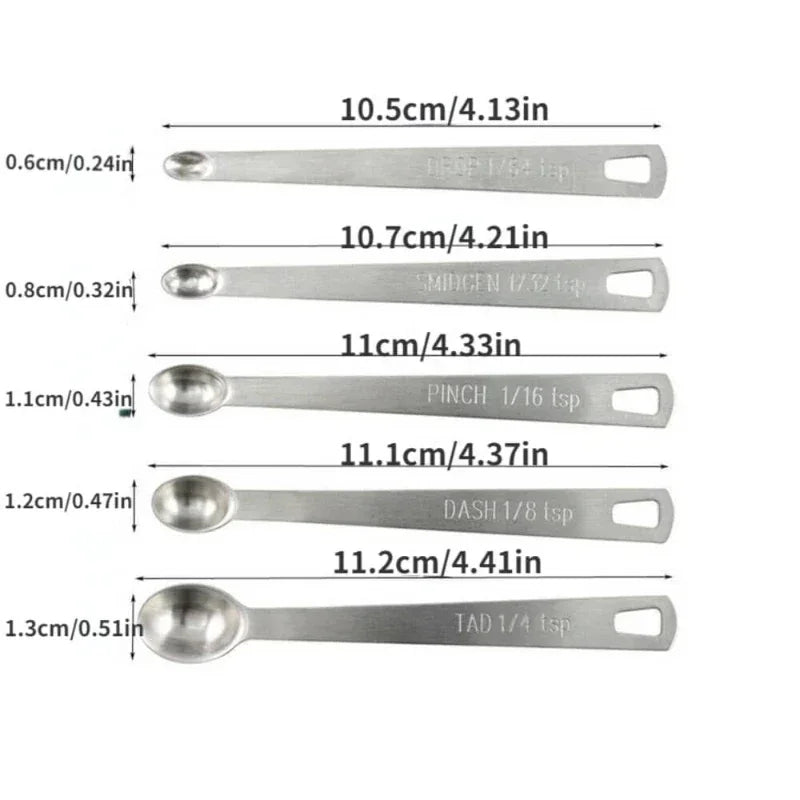 Miniature Measuring Spoons Set – Tad, Dash, Pinch, Smidgen, Drop 