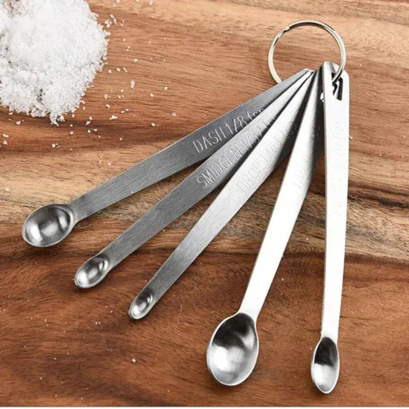 Miniature Measuring Spoons Set (5-Piece) – Tad, Dash, Pinch, Smidgen, Drop | Stainless Steel