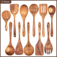 Natural Teak Wood Kitchen Tool Set: Spoon, Ladle, Turner, Rice Colander, and Soup Skimmer - KitchenKlout