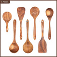 Natural Teak Wood Kitchen Tool Set: Spoon, Ladle, Turner, Rice Colander, and Soup Skimmer - KitchenKlout