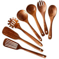 Natural Teak Wood Kitchen Tool Set: Spoon, Ladle, Turner, Rice Colander, and Soup Skimmer - KitchenKlout