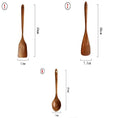 Natural Teak Wood Kitchen Tool Set: Spoon, Ladle, Turner, Rice Colander, and Soup Skimmer - KitchenKlout