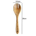 Natural Teak Wood Kitchen Tool Set: Spoon, Ladle, Turner, Rice Colander, and Soup Skimmer - KitchenKlout