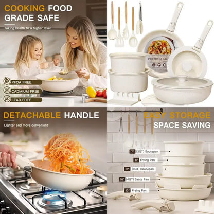 Non-Stick Cookware 21-Piece Ceramic Pots & Pans Set